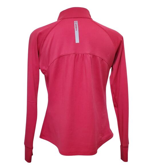 Umbro Quarter Zip Long Sleeve Womens Pink Med Golf Running thumb hole reflector - Picture 2 of 6